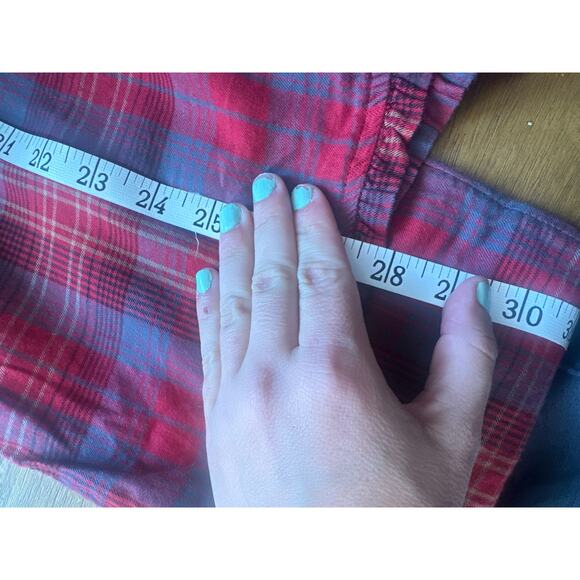 Soft Surroundings Pajama Set Red Gray Plaid - Small Night Divine Ruffle Comfy - Picture 11 of 16
